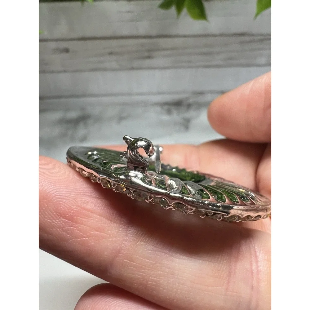 1930's Art Deco Crystal Target‎ Brooch Pin Missing One Stone